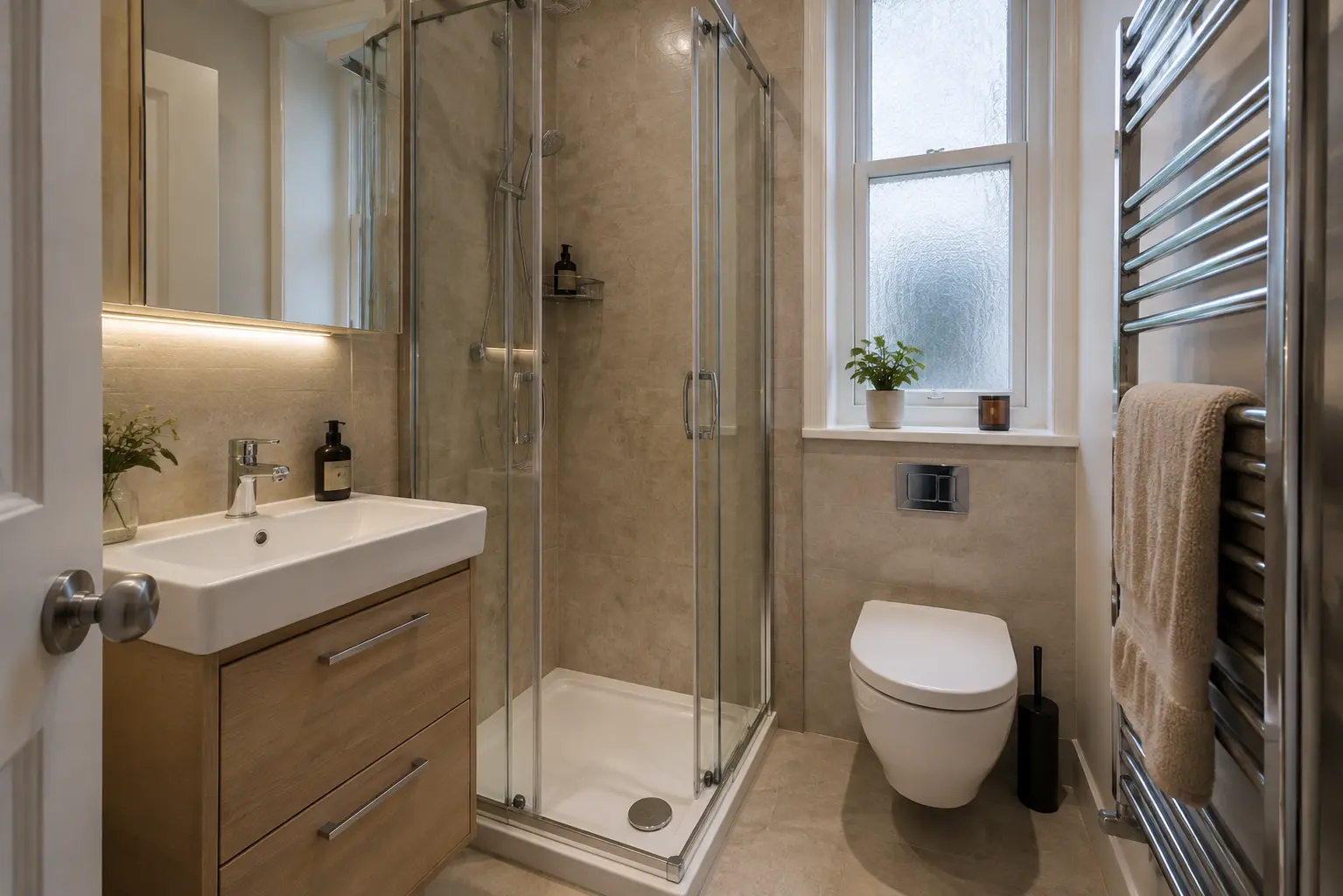Compact fitted en-suite