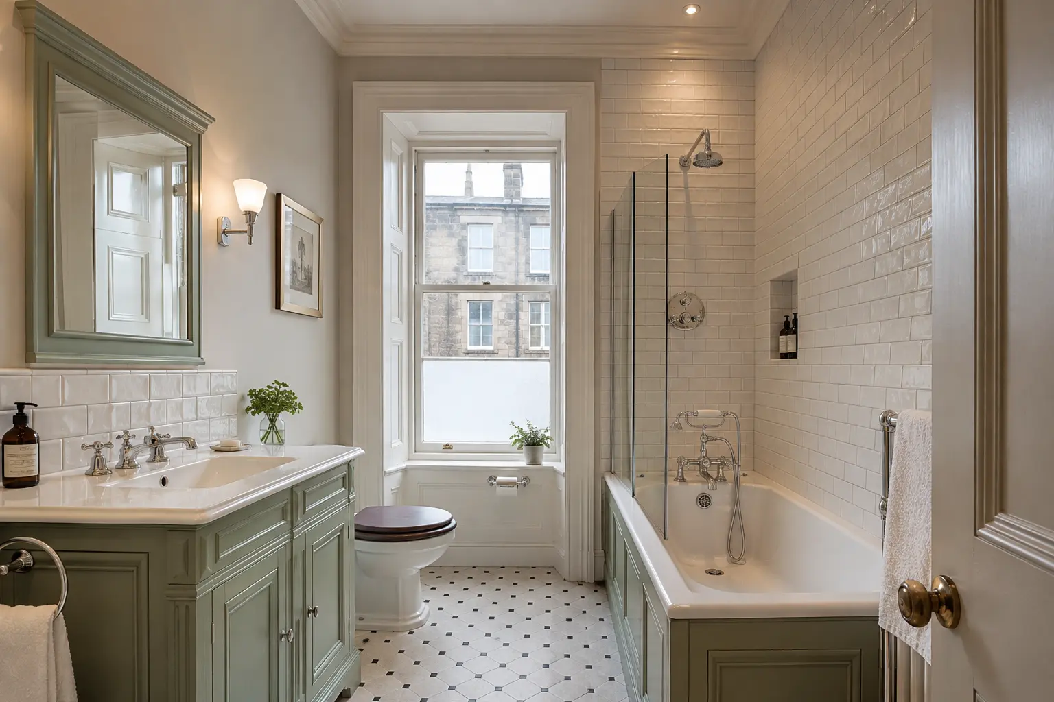 Traditional bathroom with period details in a Glasgow home