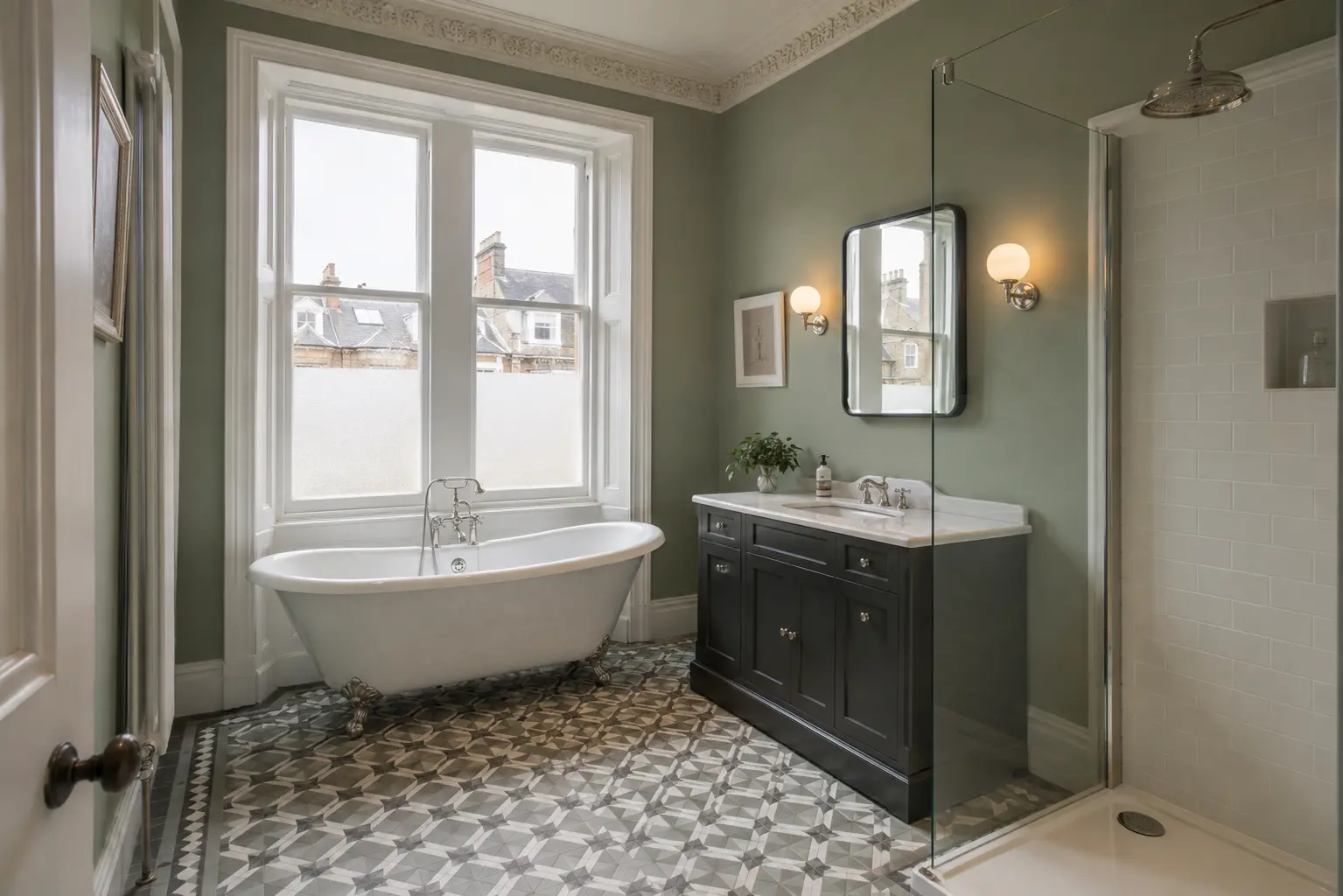 Traditional fitted bathroom